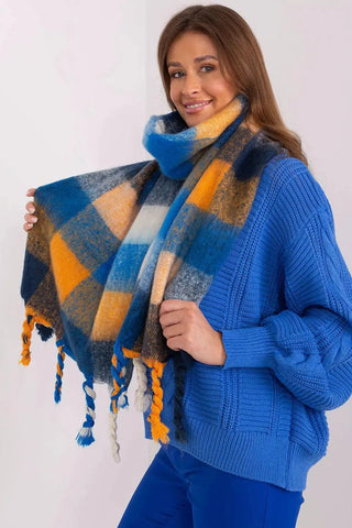 AT long colorful plaid Shawl