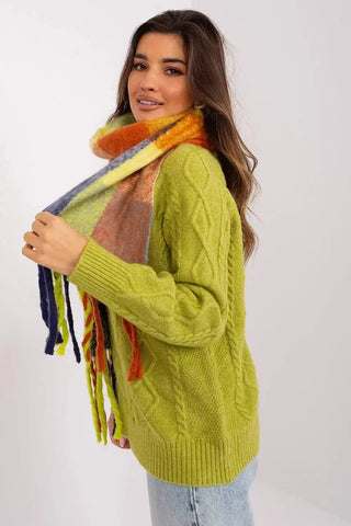 AT long colorful plaid scarf
