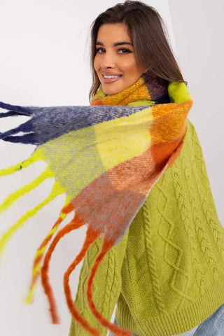 AT long colorful plaid scarf