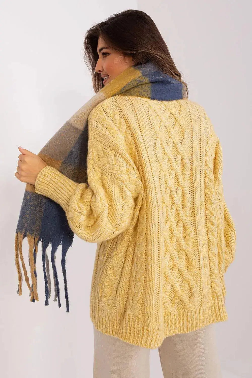 AT long colorful plaid scarf