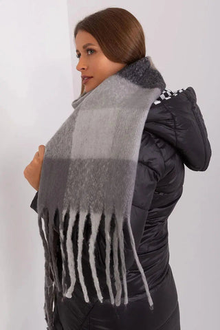AT long colorful plaid scarf
