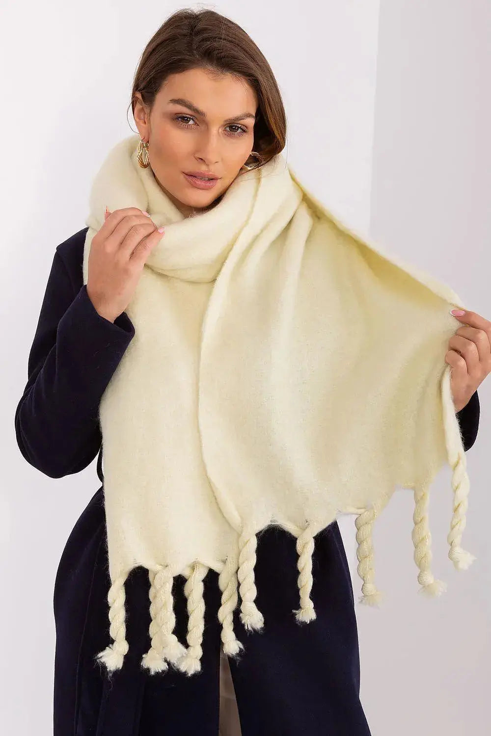 AT long, smooth-textured shawl