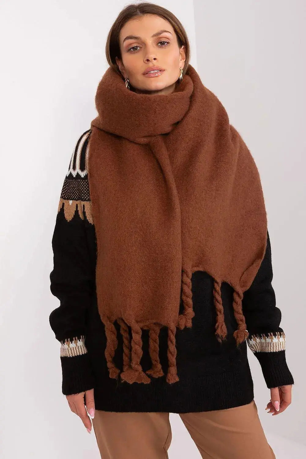 AT long, smooth-textured shawl