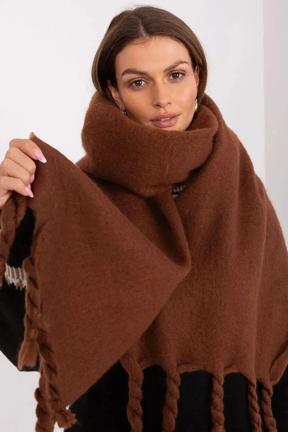 AT long, smooth-textured shawl