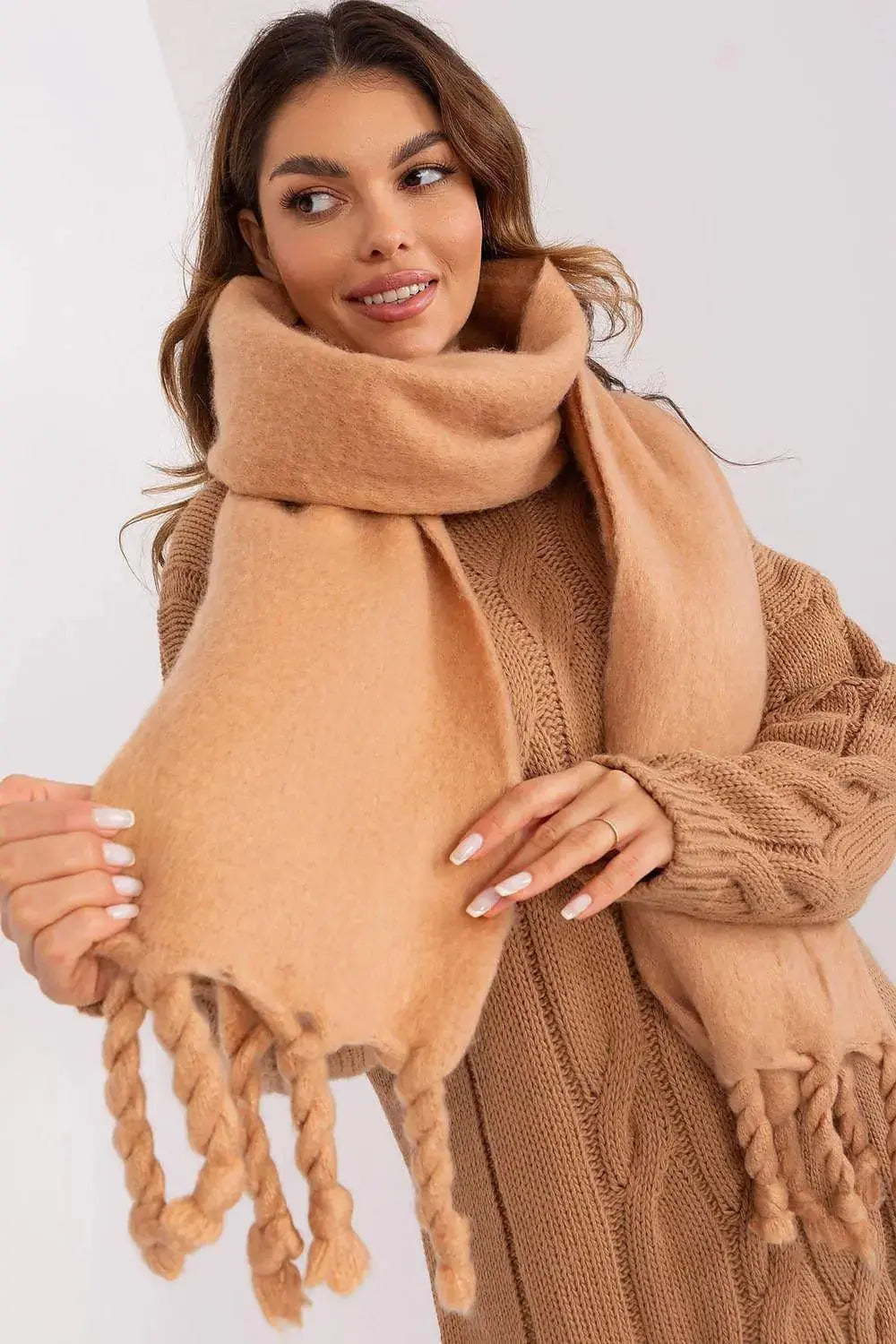 AT long, smooth-textured shawl