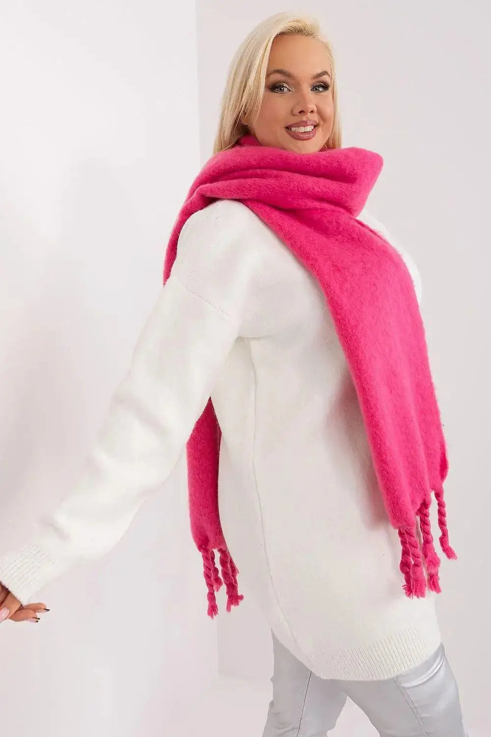 AT long, smooth-textured shawl