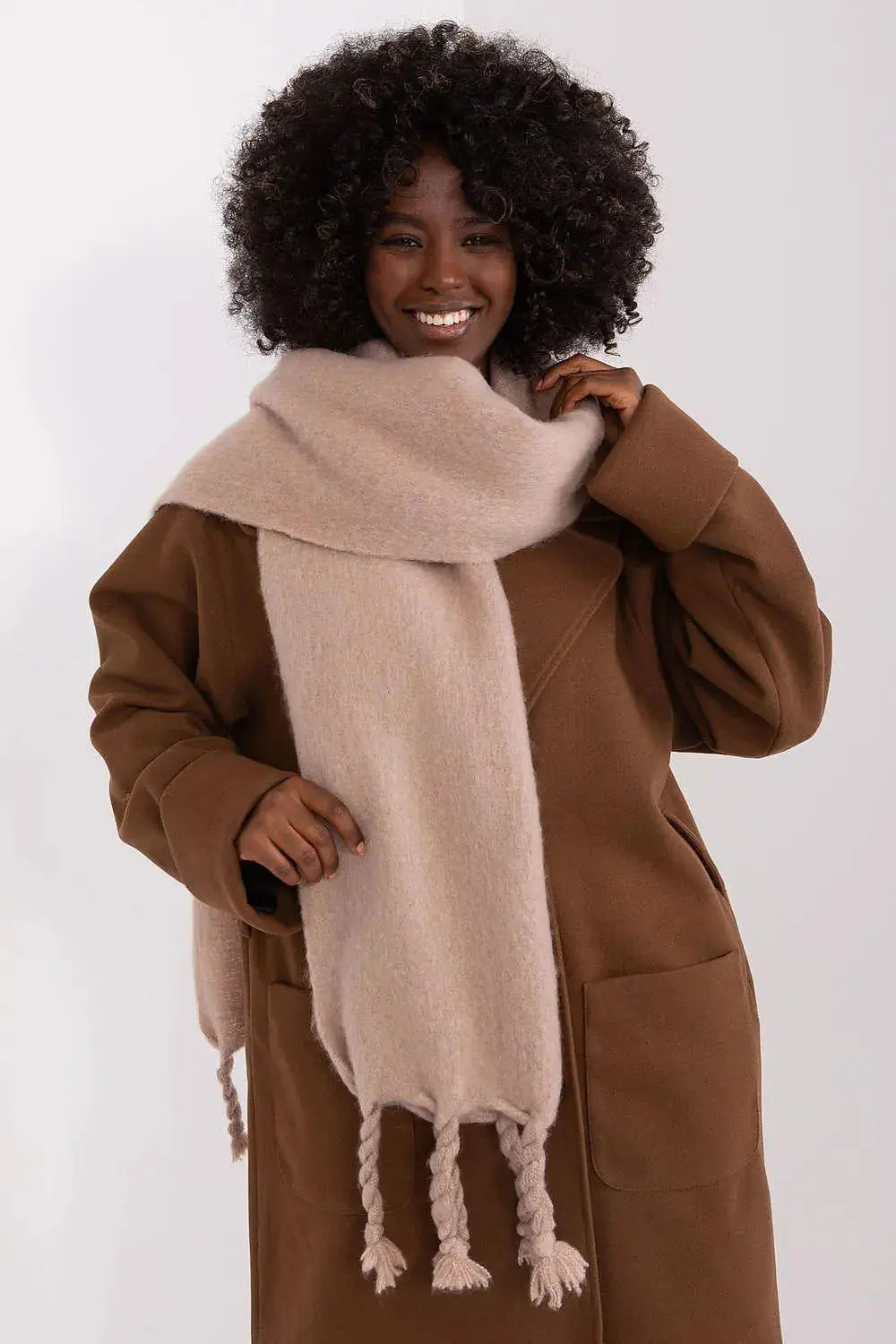 AT long, smooth-textured shawl