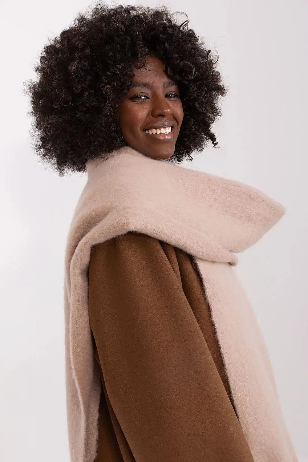 AT long, smooth-textured shawl
