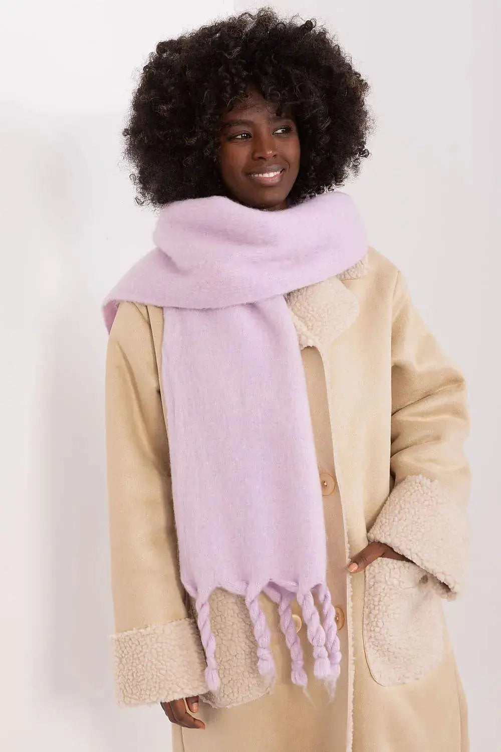 AT long, smooth-textured shawl