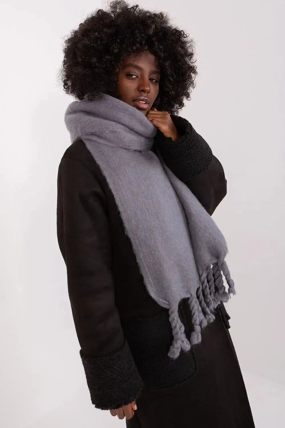 AT long, smooth-textured shawl