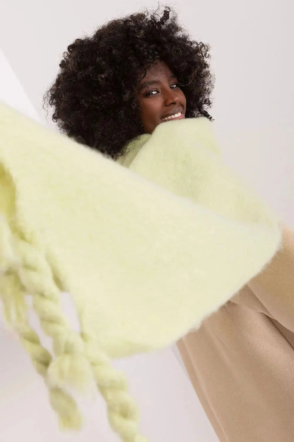 AT long, smooth-textured shawl