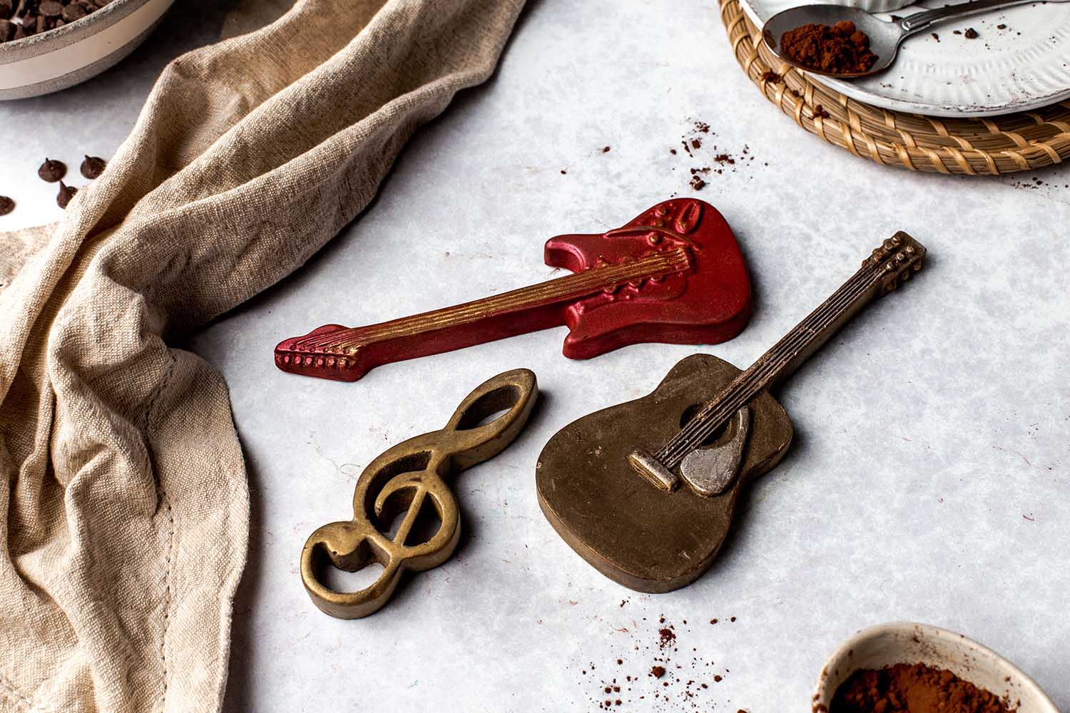 Music Fans Chocolate Gift Box - Acoustic Guitar, Electric Guitar & Music Note