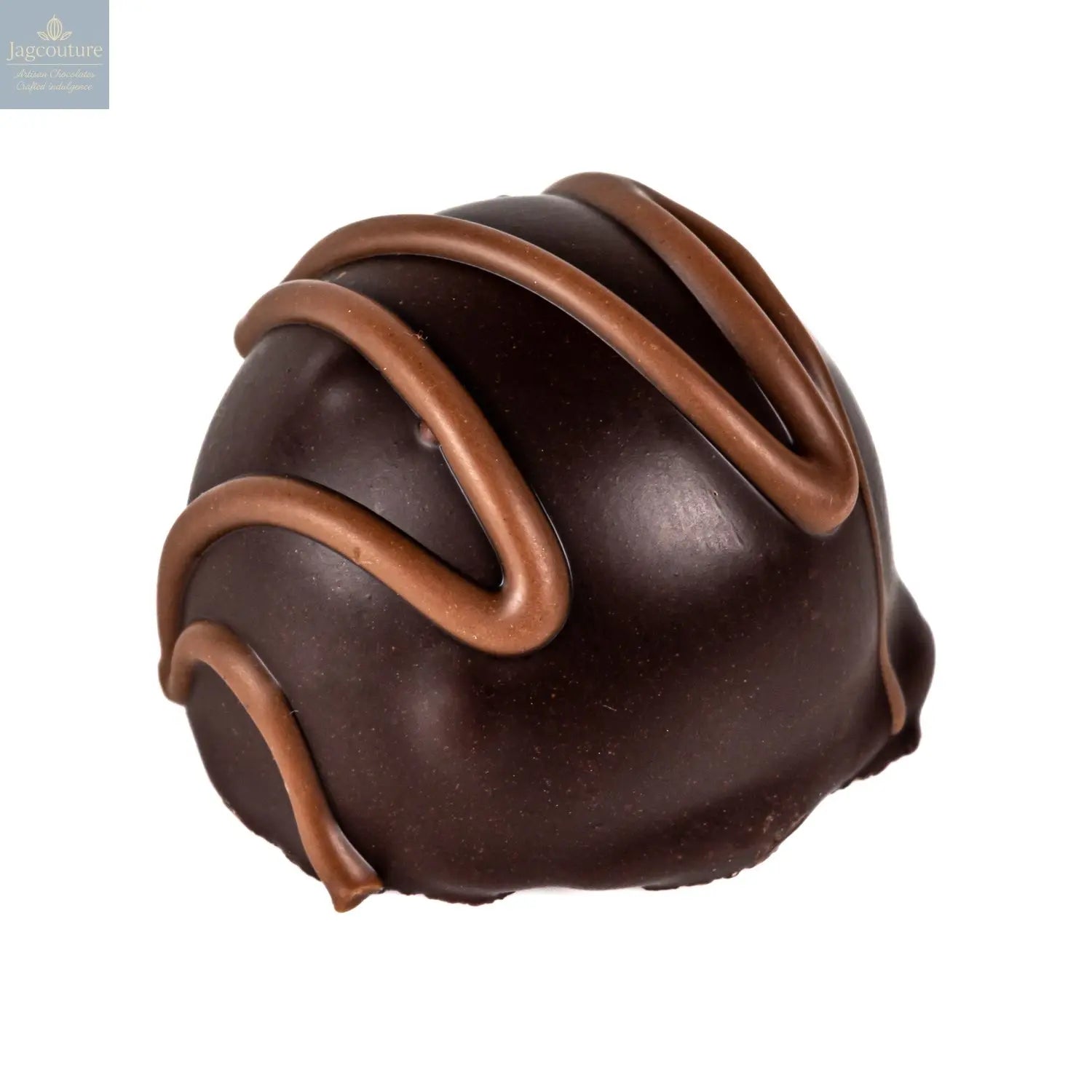 Apricot Fruit Cream - flavoured fondant cream in dark chocolate 13g - Jag Couture Chocolates