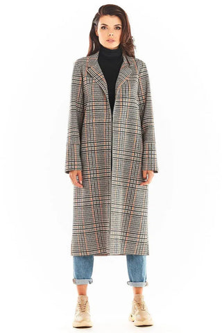 Awama double collar, tied coat