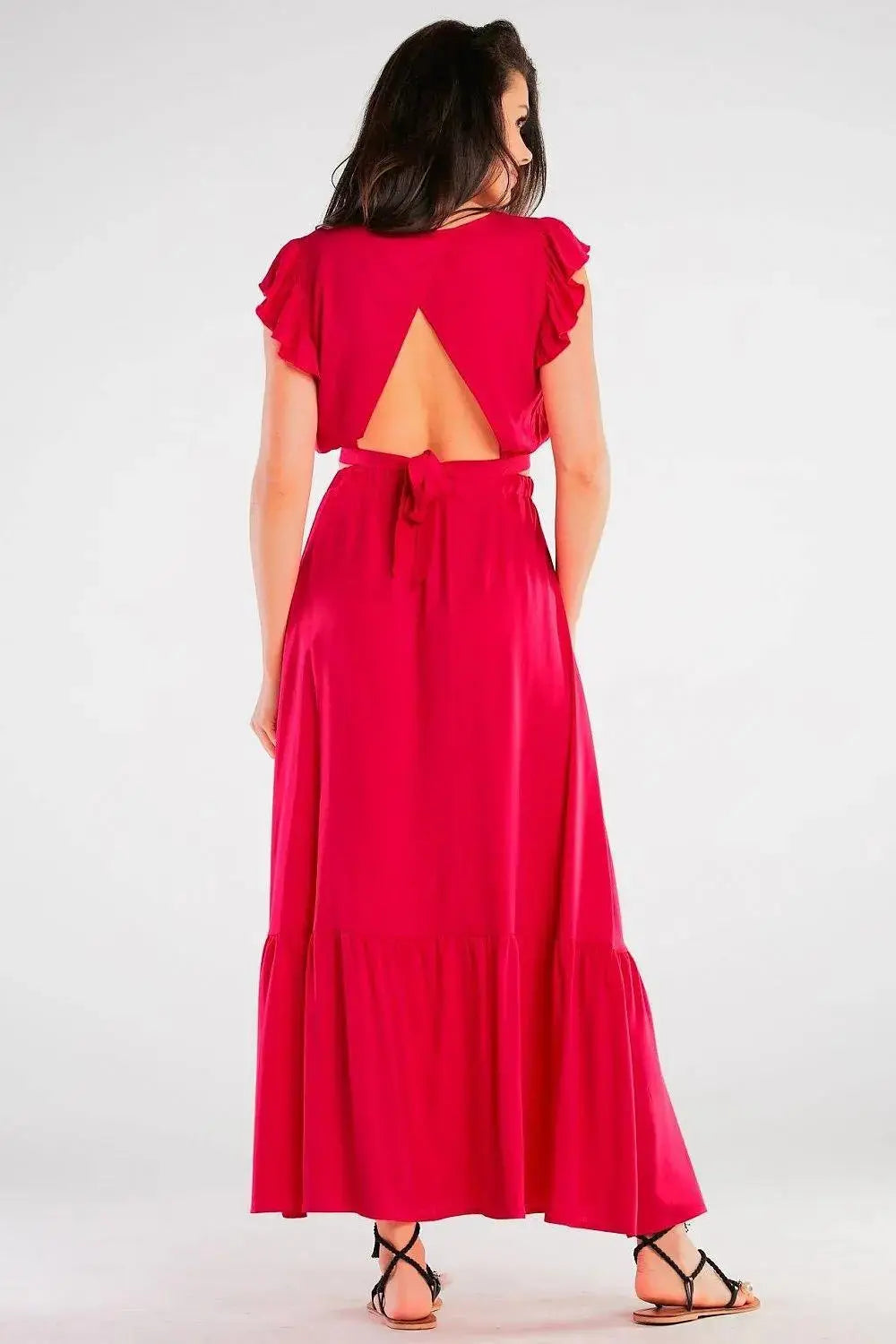 Awama elastic waist long maxi skirt