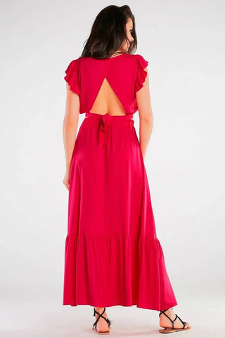 Awama elastic waist long maxi skirt