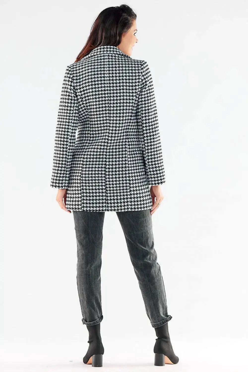 Awama large black buttons double-breasted coat