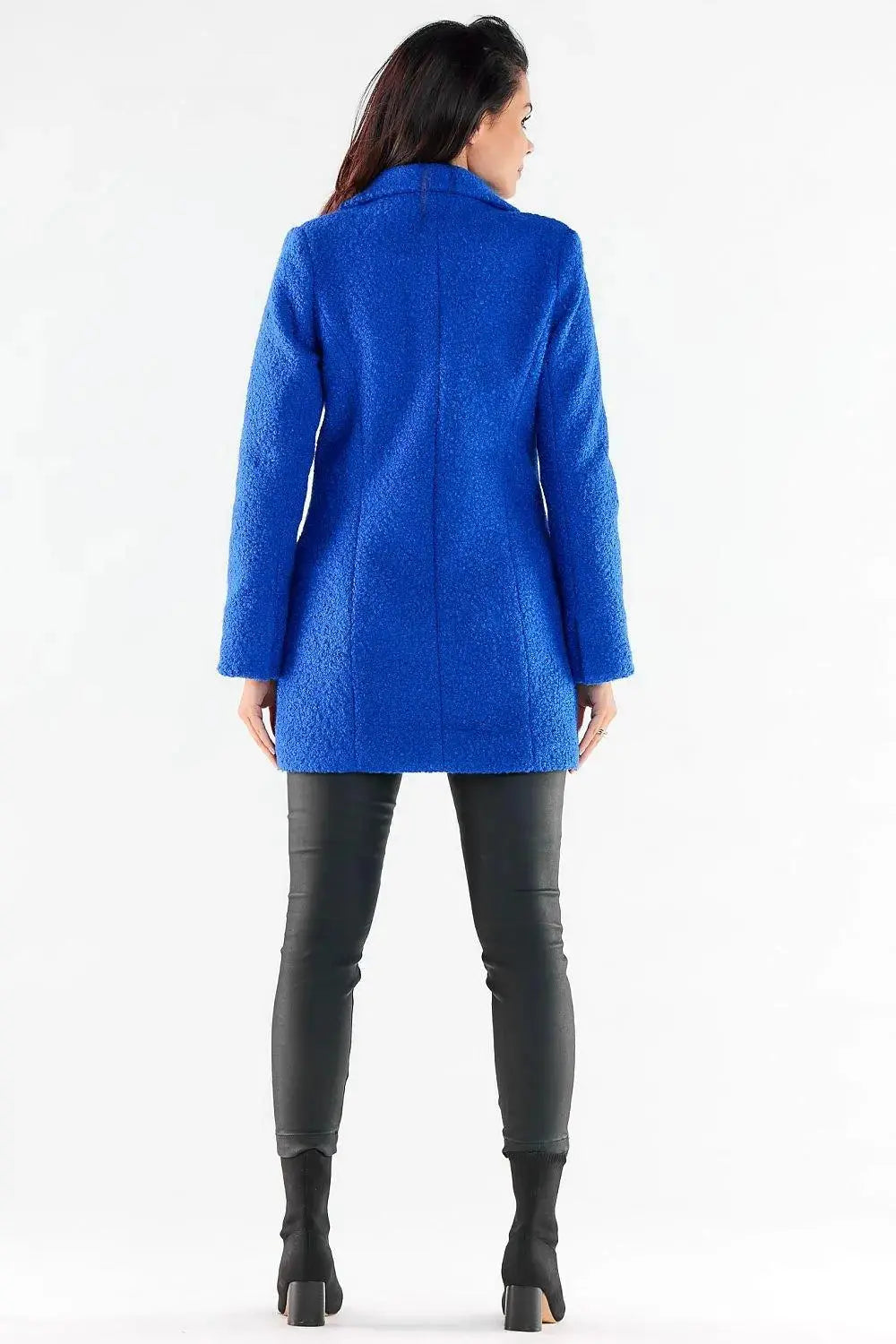 Awama large black buttons double-breasted coat