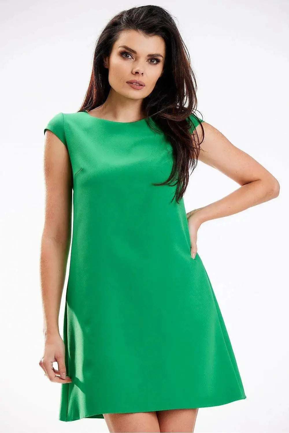 Awama short sleeves elegant mini dress
