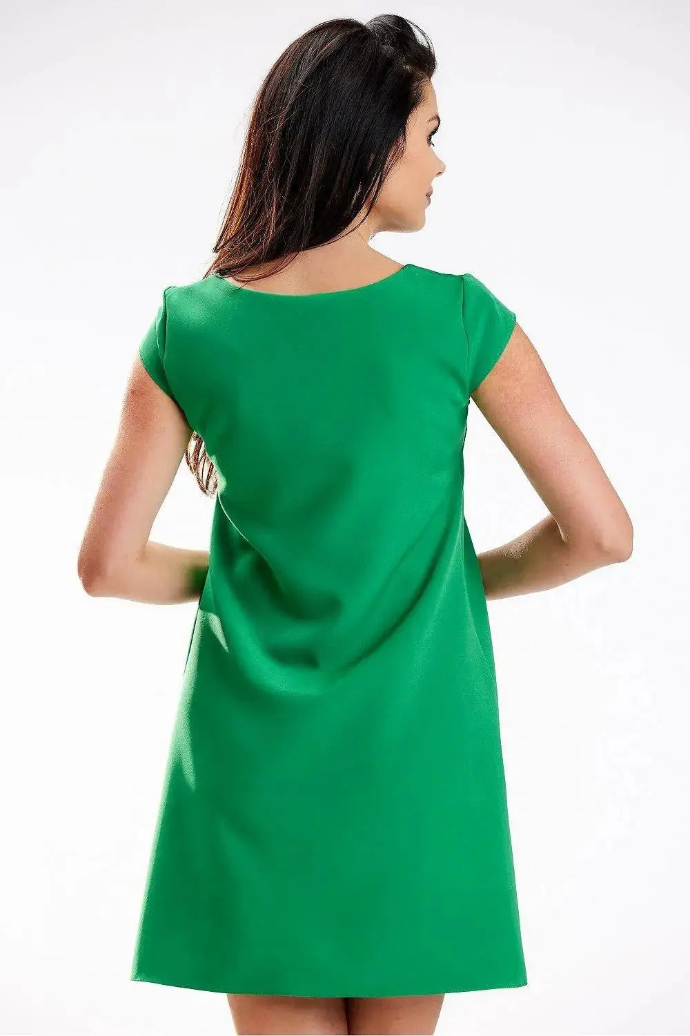 Awama short sleeves elegant mini dress