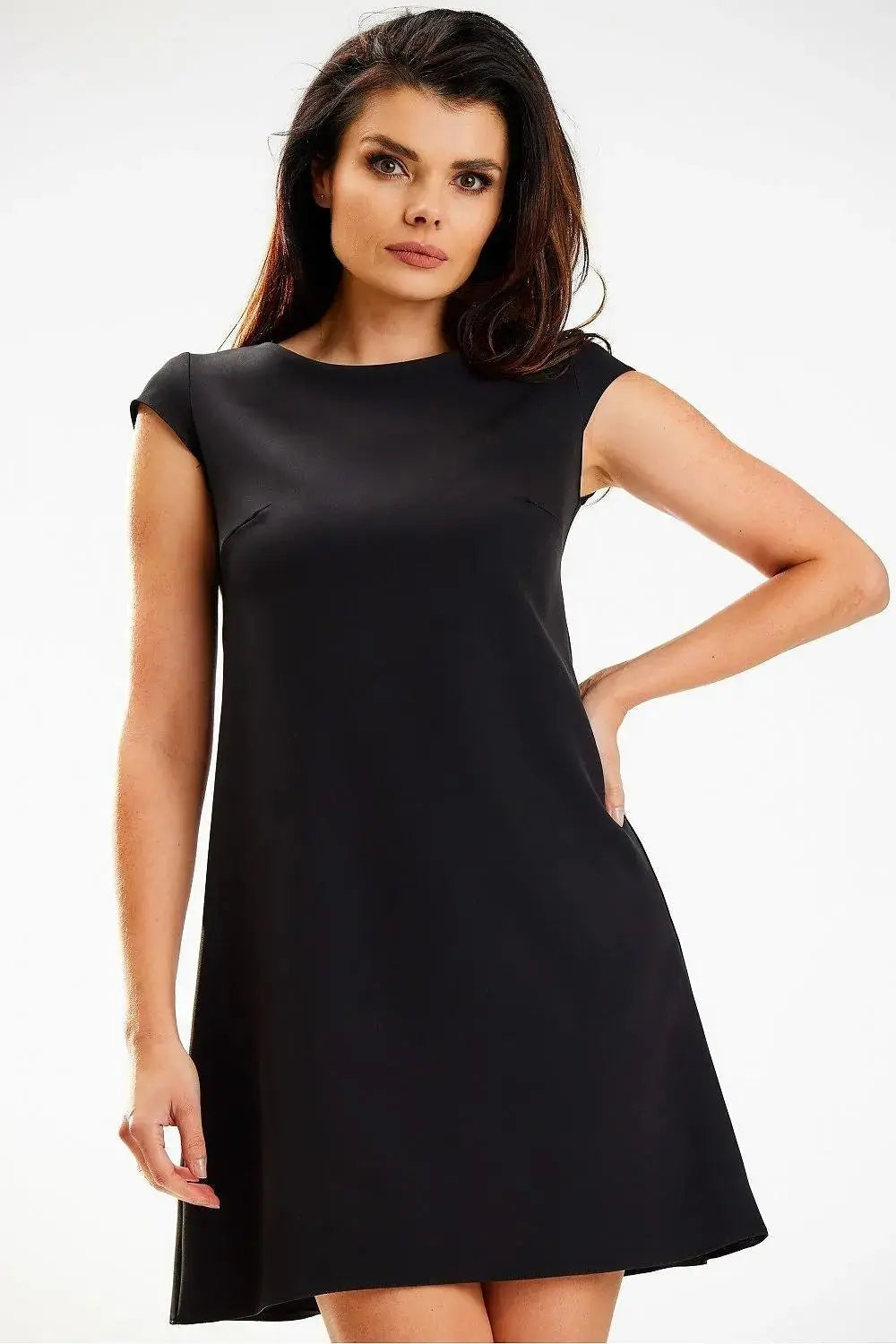 Awama short sleeves elegant mini dress