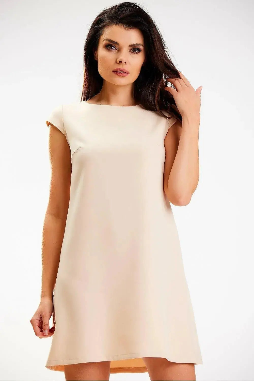 Awama short sleeves elegant mini dress
