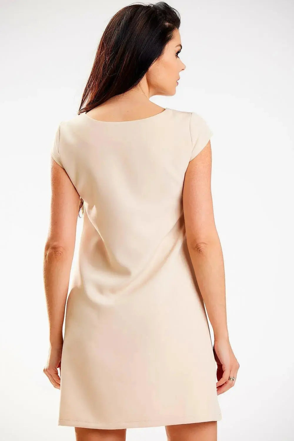 Awama short sleeves elegant mini dress
