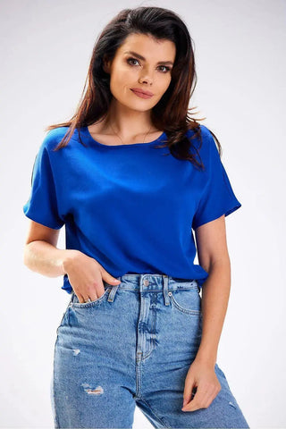 Awama simple cut soft blouse