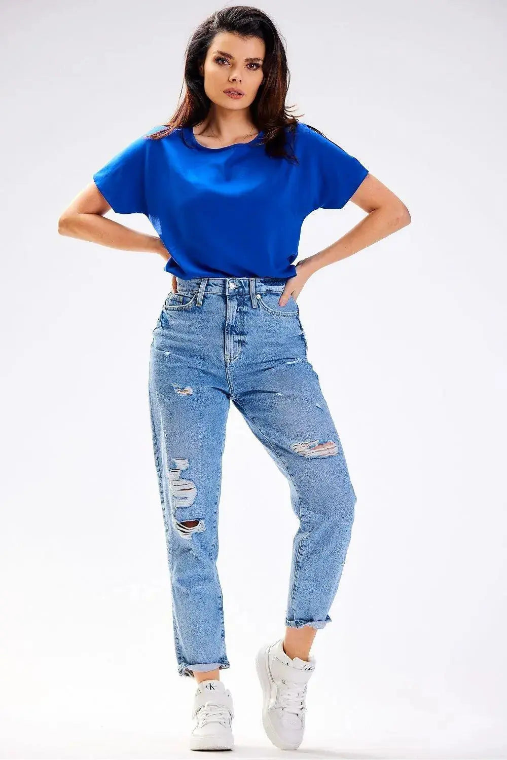 Awama simple cut soft blouse