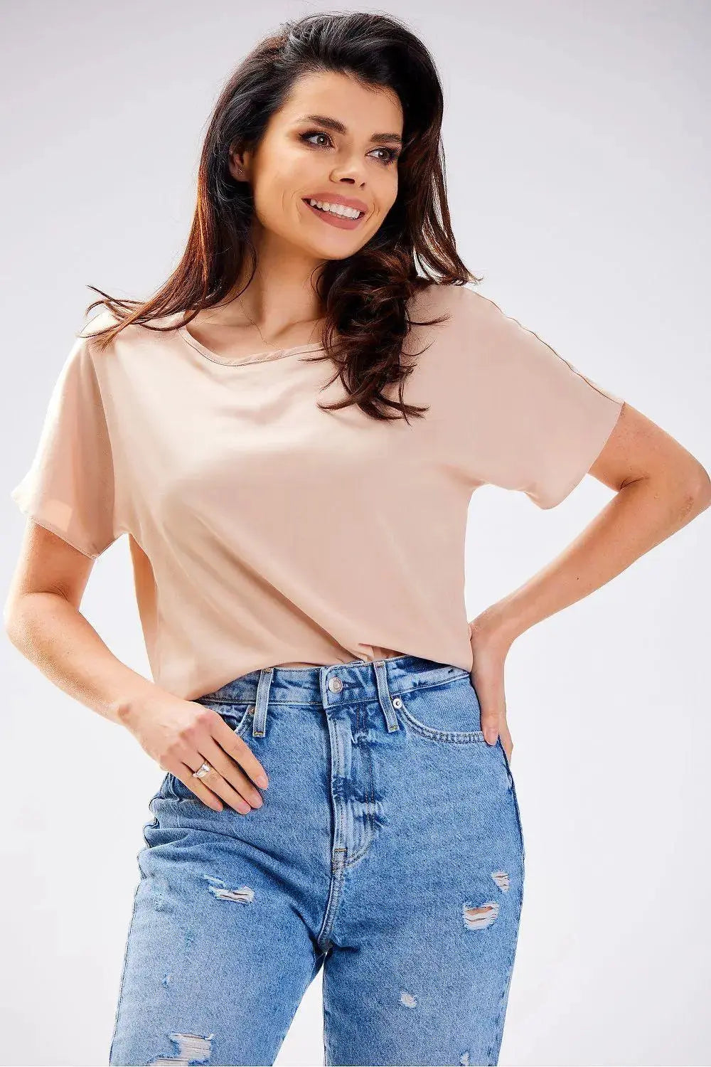 Awama simple cut soft blouse