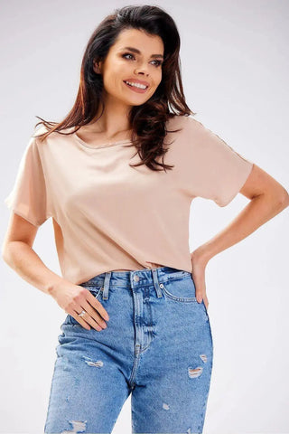 Awama simple cut soft blouse