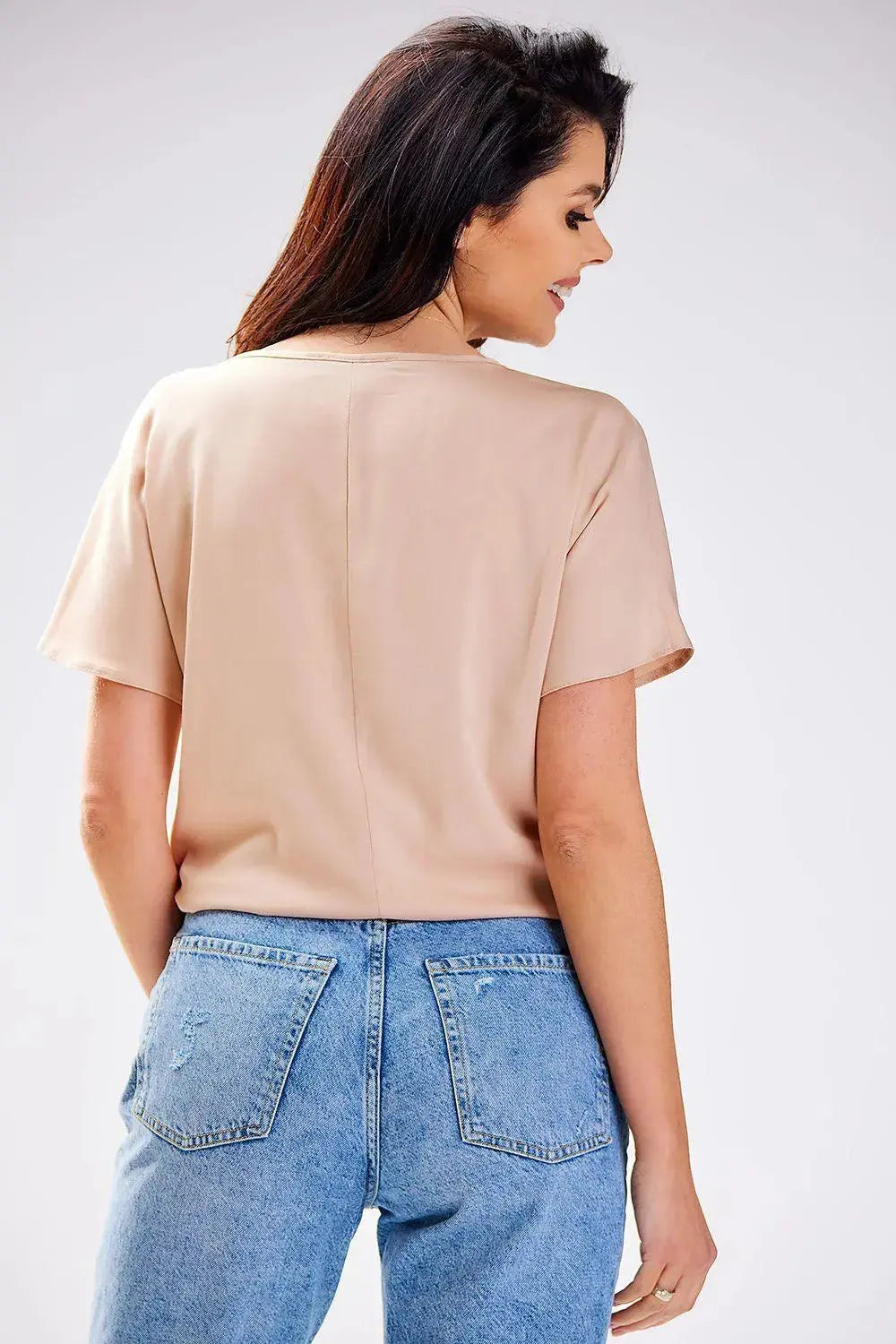 Awama simple cut soft blouse