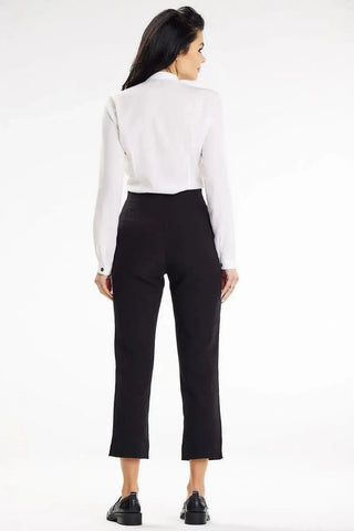 Awama stand-up blouse with long sleeves and a heart neckline