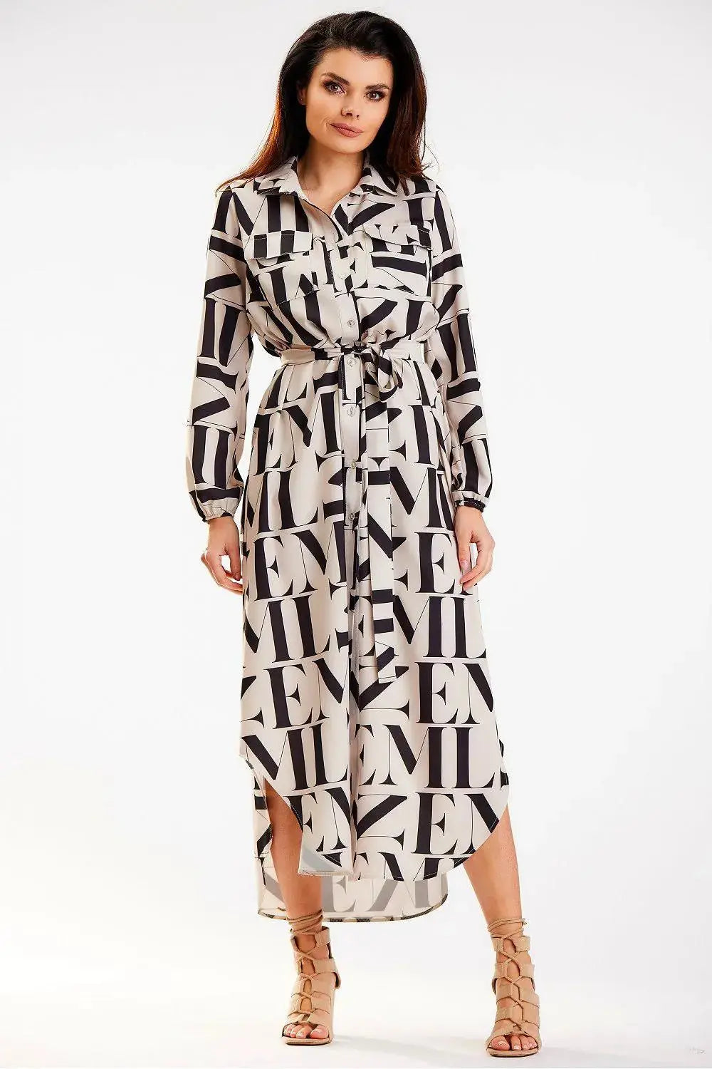 Awama two pockets shirt maxi dress