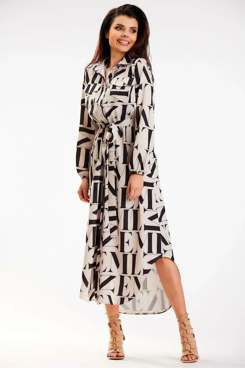 Awama two pockets shirt maxi dress