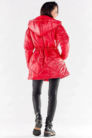 Awama zippered quilted jacket with hood