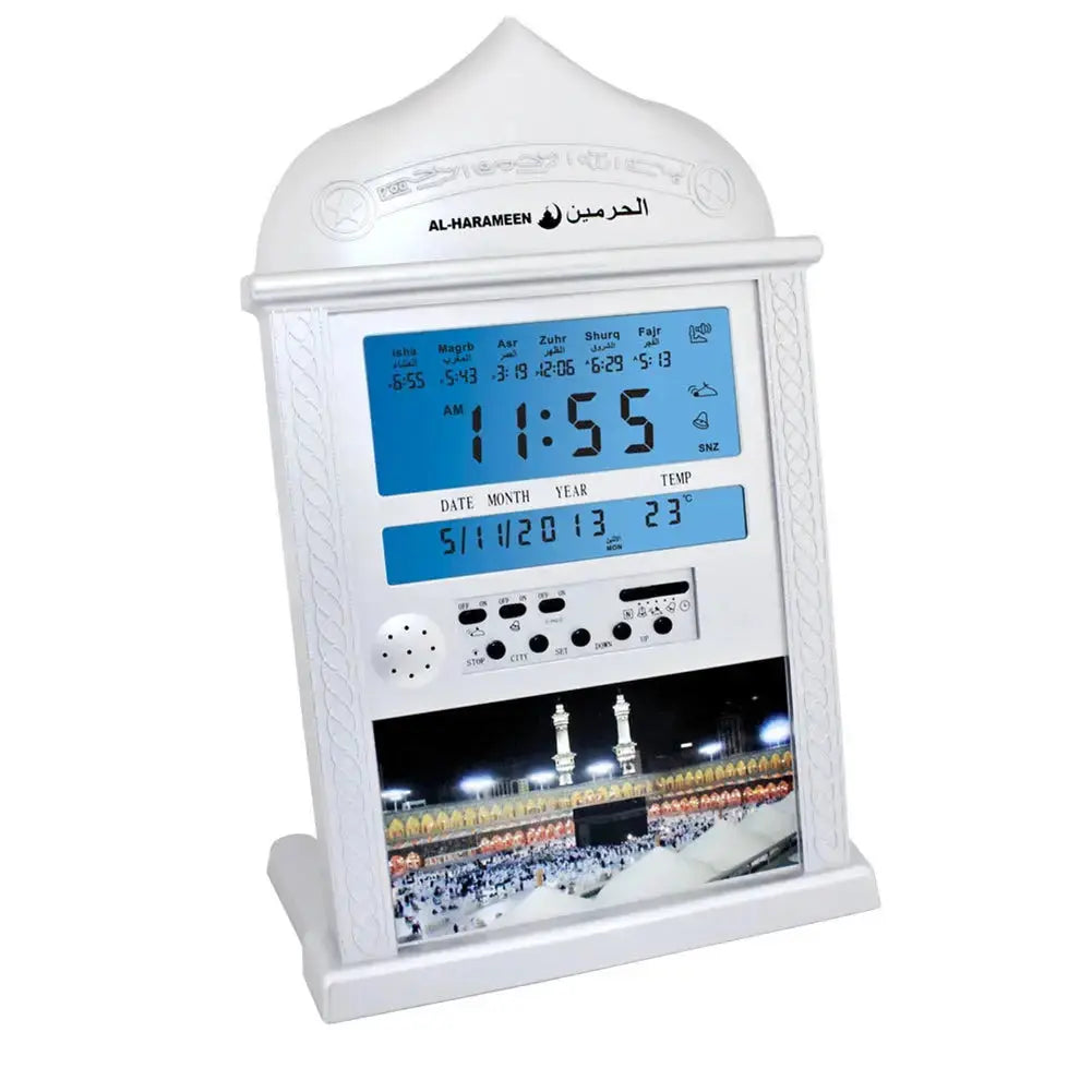 Azan Calendar Muslim Prayer Wall Clock Alarm with LCD Display Home Decoration Table Clocks for Bedroom Living Room