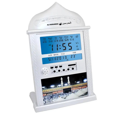 Azan Calendar Muslim Prayer Wall Clock Alarm with LCD Display Home Decoration Table Clocks for Bedroom Living Room