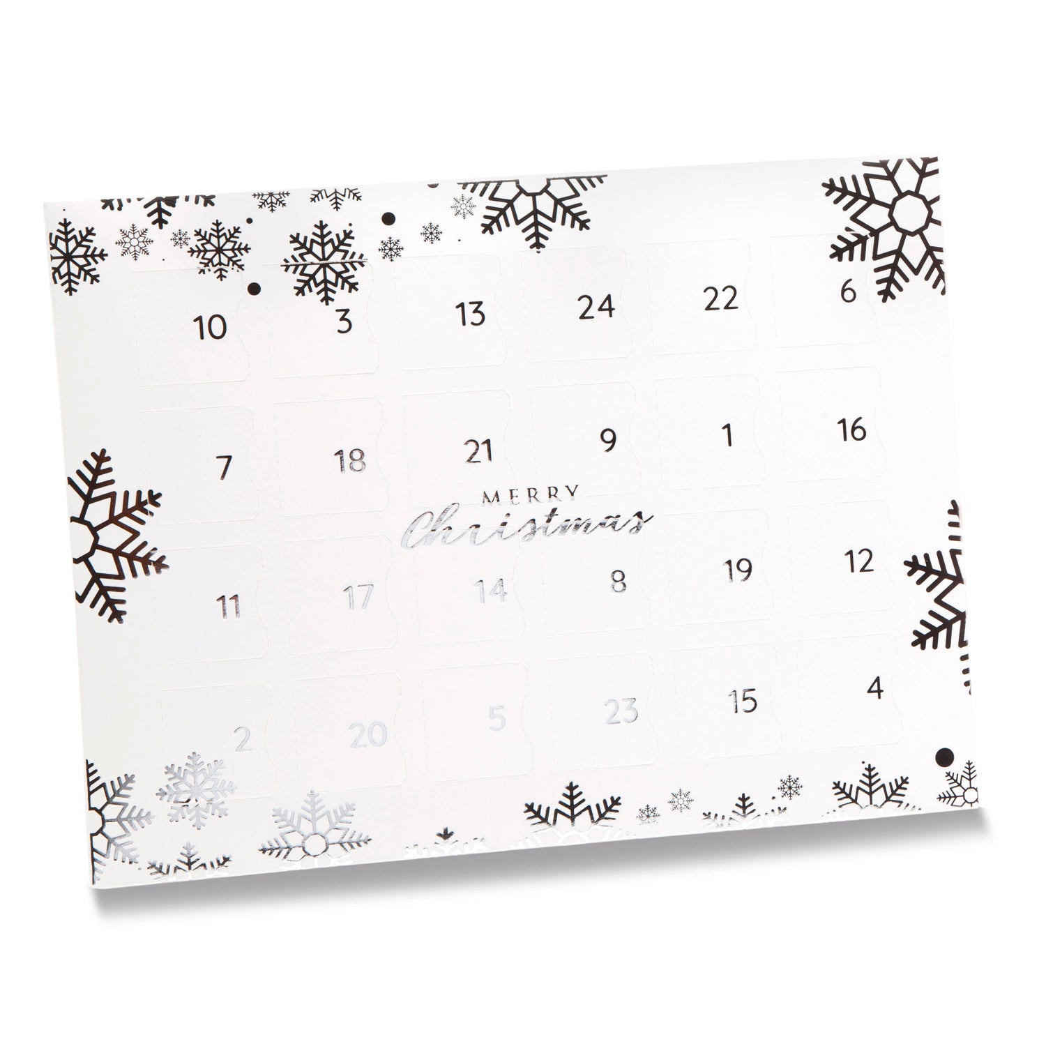 Premium white snowflake design advent calendar - 24 choc 192 x 32.5 x 252mm