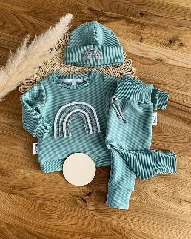 Baby Clothes Newborn Girl Boy 2Pcs Cotton Rainbow Fall Outfits Girls Clothing Suit