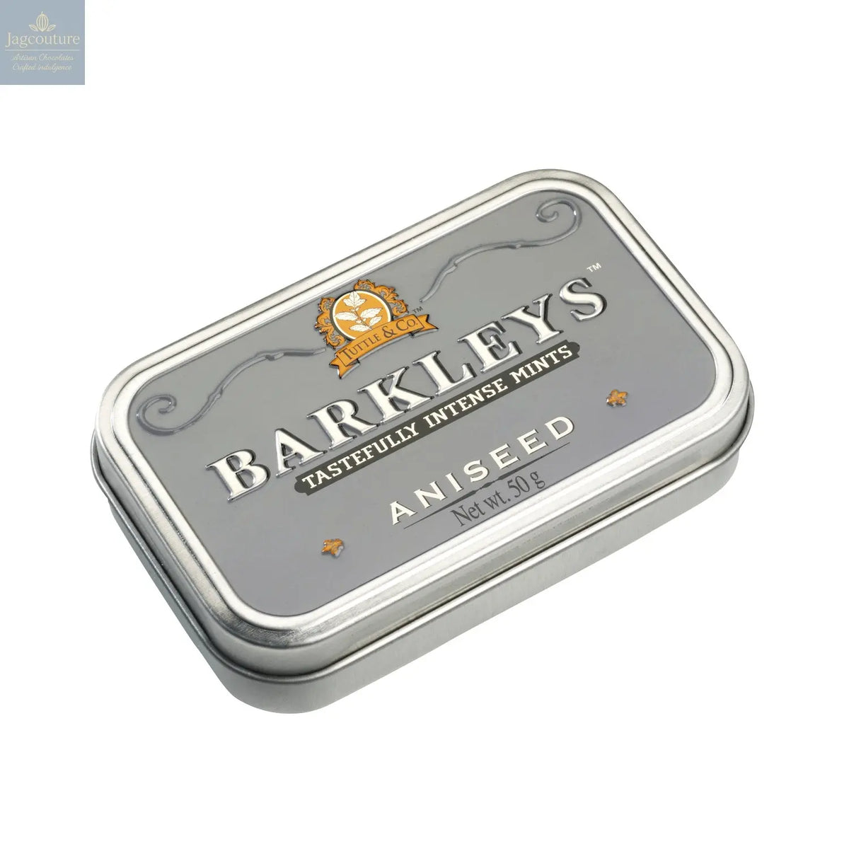 Barkleys classic aniseed mints in luxury tin Jag Couture Chocolates