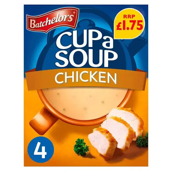 Batchelors Cup a Soup Chicken 4 Instant Soup Sachets 81g  (Case of 9)