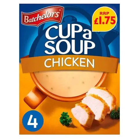 Batchelors Cup a Soup Chicken 4 Instant Soup Sachets 81g  (Case of 9)