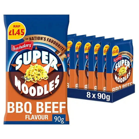 Batchelors Super Noodles BBQ Beef Flavour 90g (Case of 8)