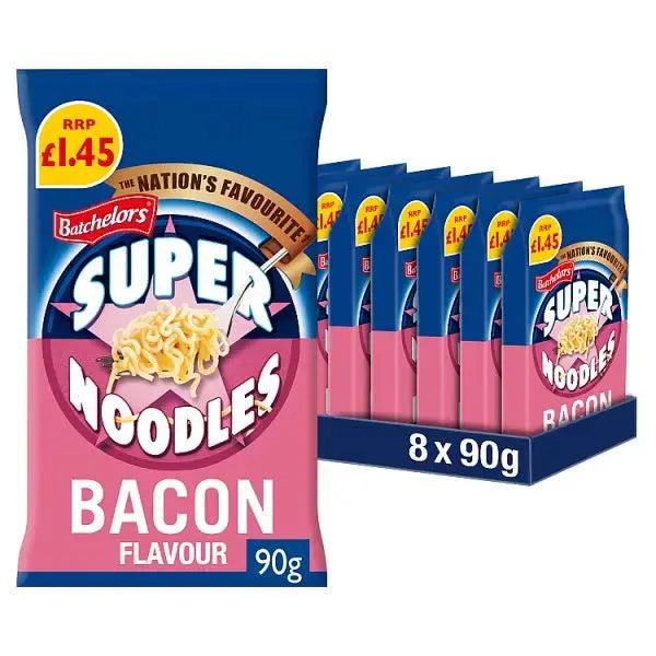 Batchelors Super Noodles Bacon Flavour 90g (Case of 8)