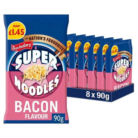 Batchelors Super Noodles Bacon Flavour 90g (Case of 8)