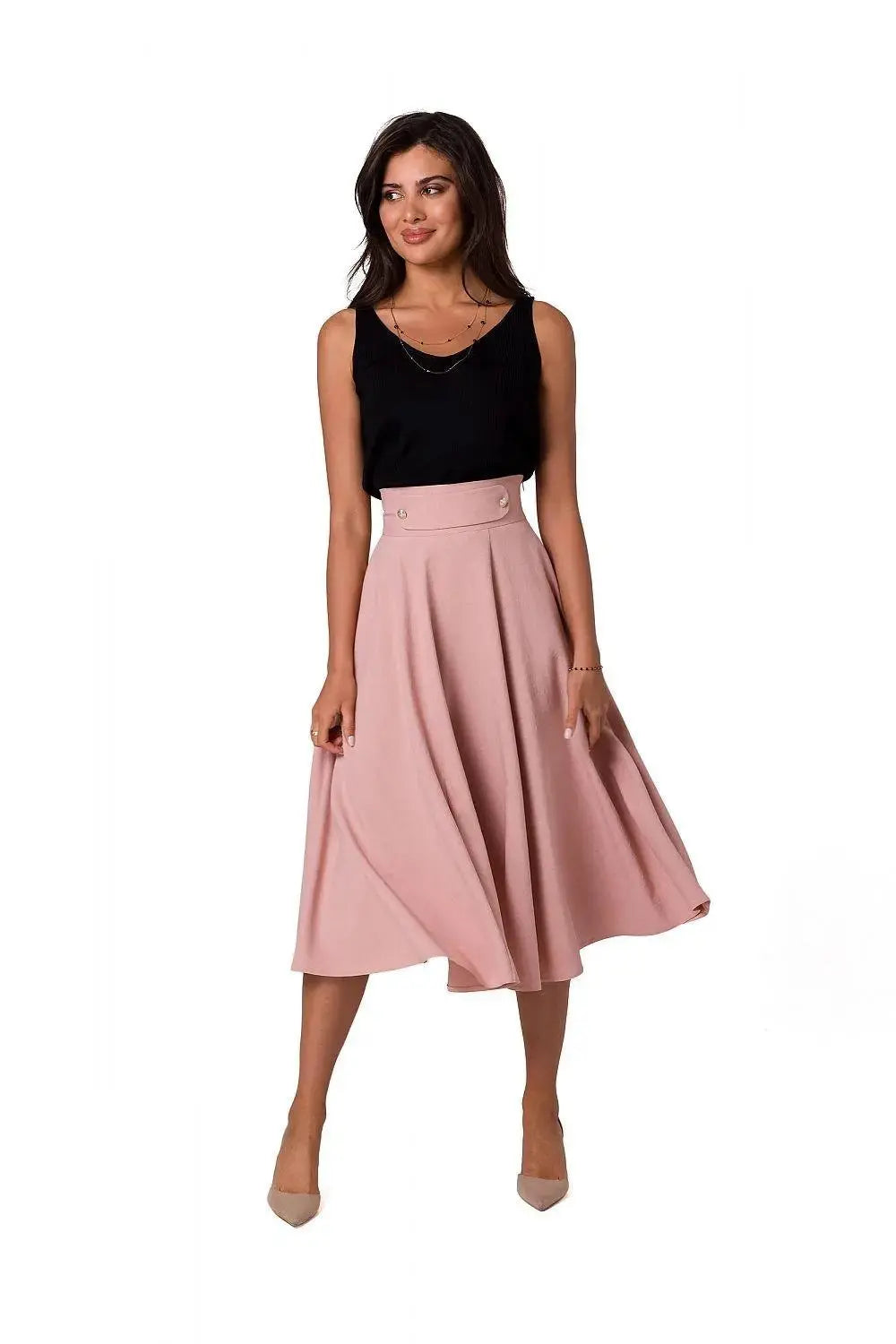 BeWear high waist and decorative buttons midi skirt