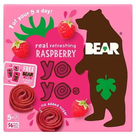 Bear Yoyos Real Fruit Refreshing Raspberry 5 x 20g (Case of 6)