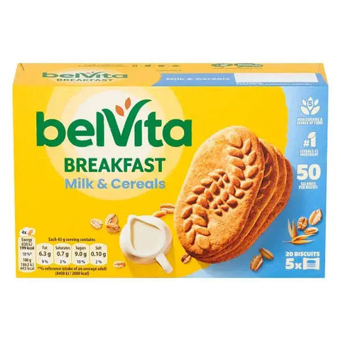 BelVita Breakfast Biscuits Milk & Cereals 5 Pack 225G (Case of 10)