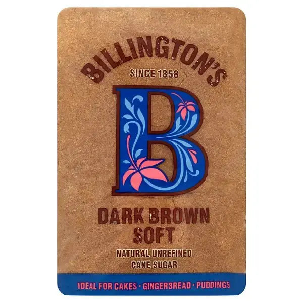 Billington's Dark Brown Soft Natural Unrefined Cane Sugar 1kg (Case of 10)
